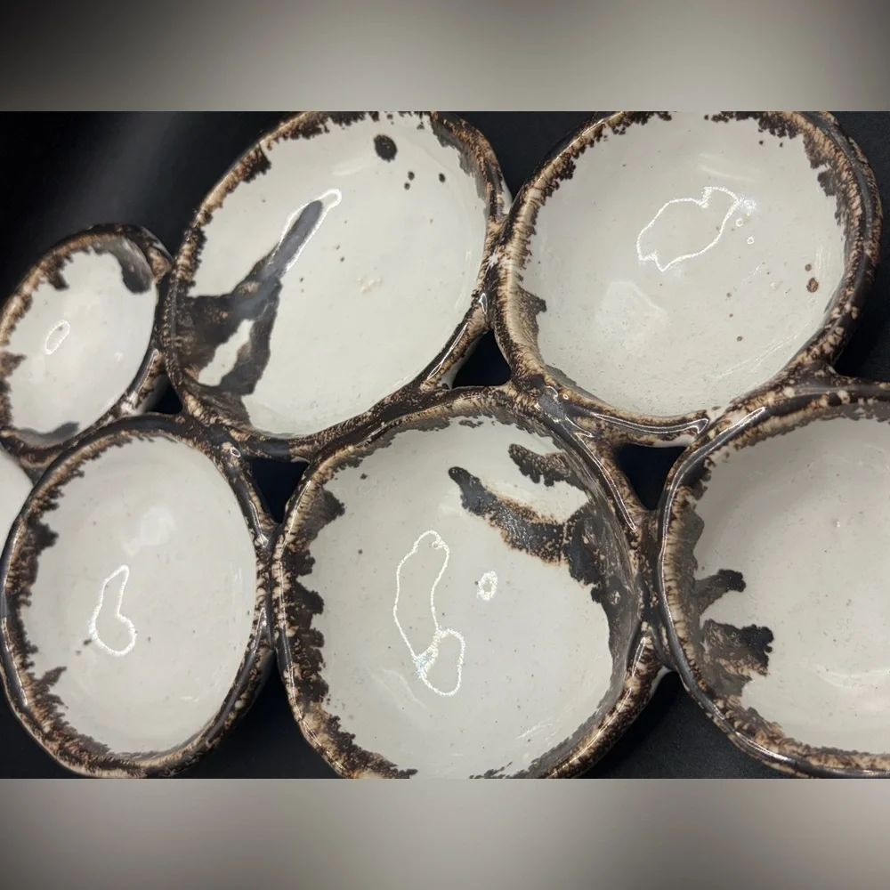 Handmade Trademarked Drip Glaze Ceramic Serving Dish Platter Tray Tableware